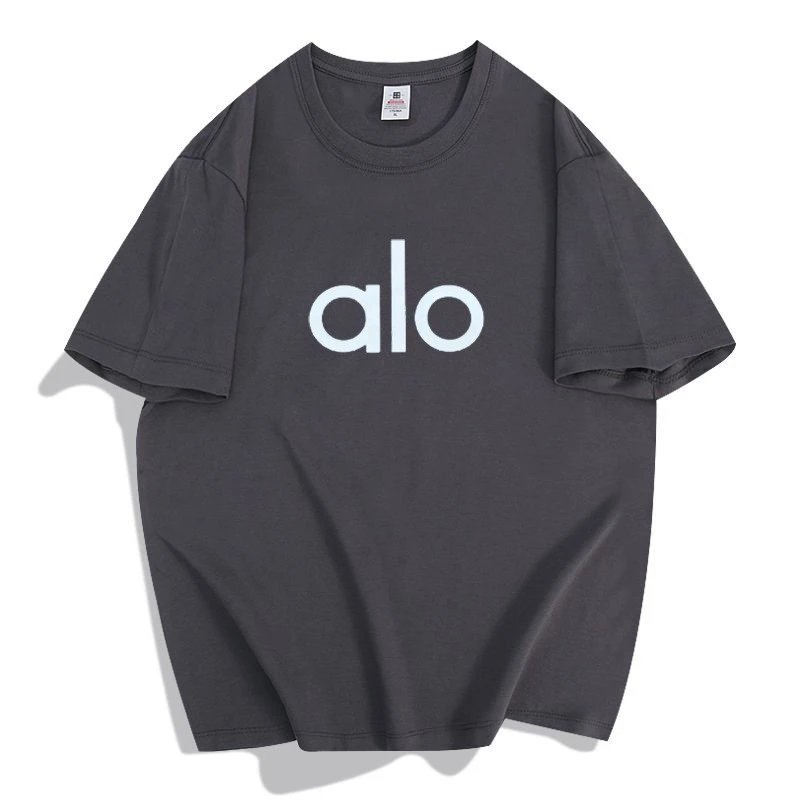 Alo Yoga Letter-Print Short-Sleeve T-Shirt - rep koszulki