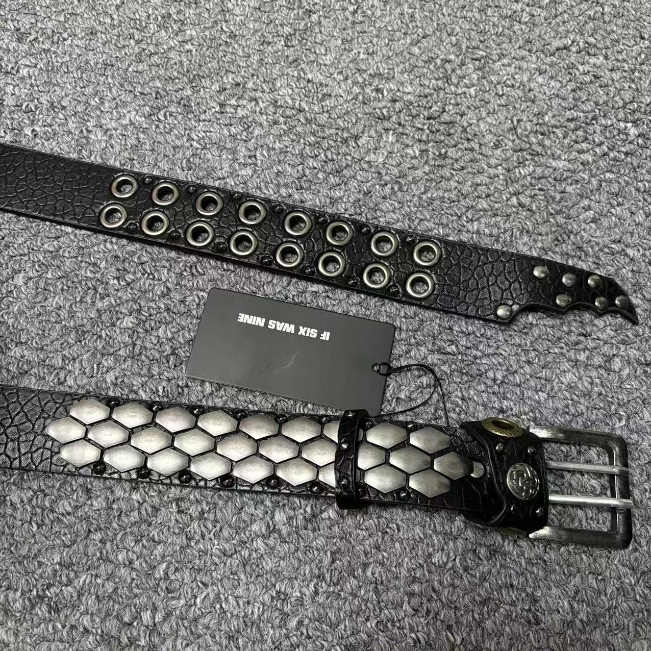 Ysdy - In stock independent kmrii style 14th series Dark Pioneer Visual series Silver Scale Punk Heavy Industry Belt Belt Bull Second Layer