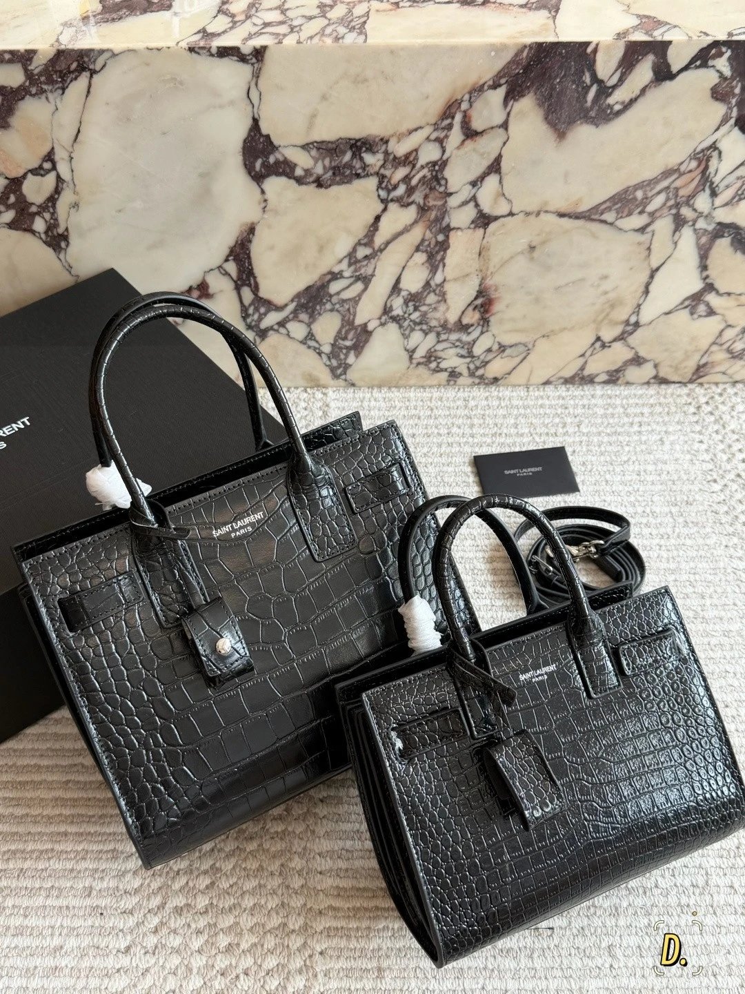 杨树林包包 女包 SAC DE JOUR 银标 鳄鱼纹牛皮托特包Tote包购物袋风琴包手提包单肩斜挎包