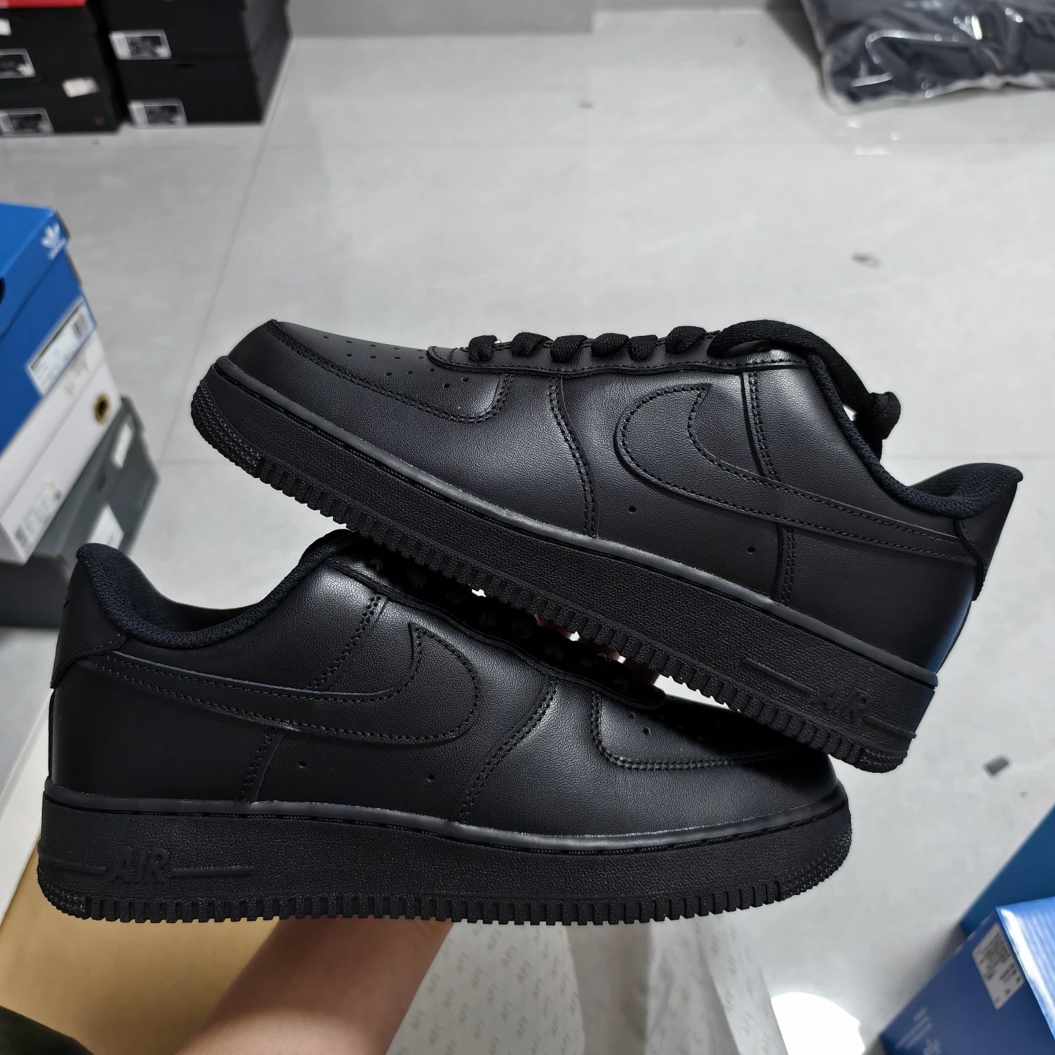 MOK Genuine Leather! Air Force 1 Black Clearance Sale - Original Factory Foam, Computerized Stitching, Original Factory Shaping Counter, Full-Length Air Cushion! Outperforms Competitors at the Same Price!