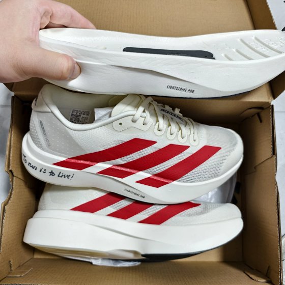 Adidas Adizero EVO SL M White/Red - XE Ultra Critical Version! Beyond 200-Level Products! Equipped with Ultra-Critical Outsole and High-Strength Torsion Plate! Explosive Feel! JS1182