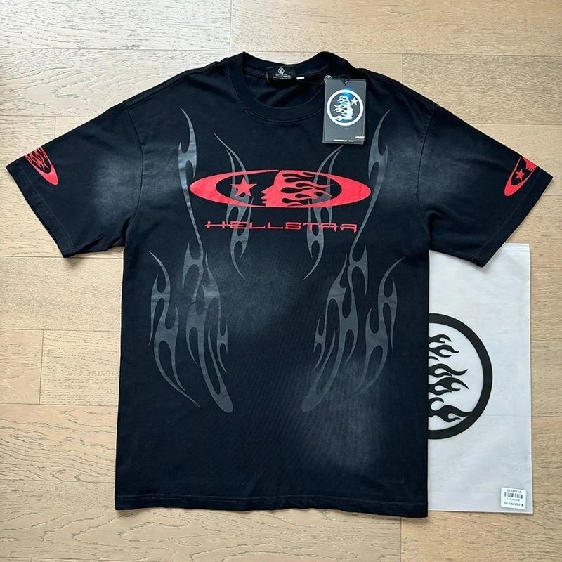 Hellstar Flame Graphic Black T-Shirt - 1
