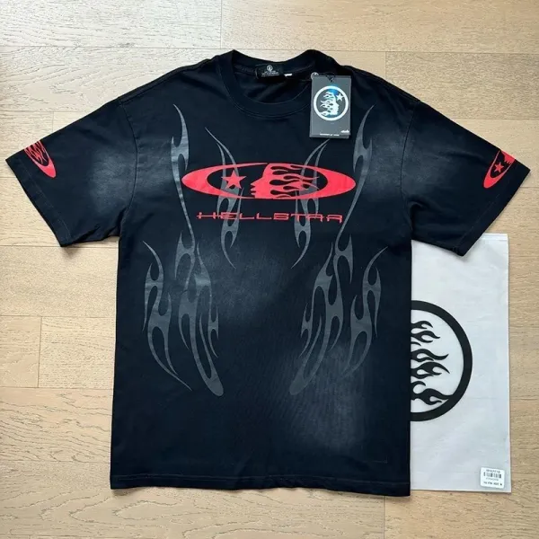 Hellstar Flame Graphic Black T-Shirt - 3