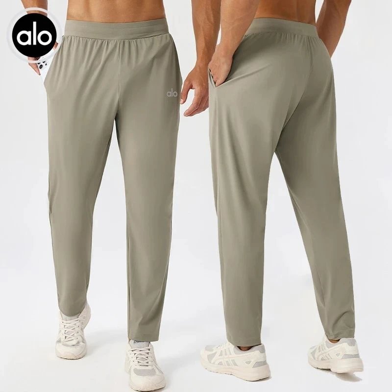Aloyoga long pants men's sports and leisure pants quick drying breathable fitness stretch running pants