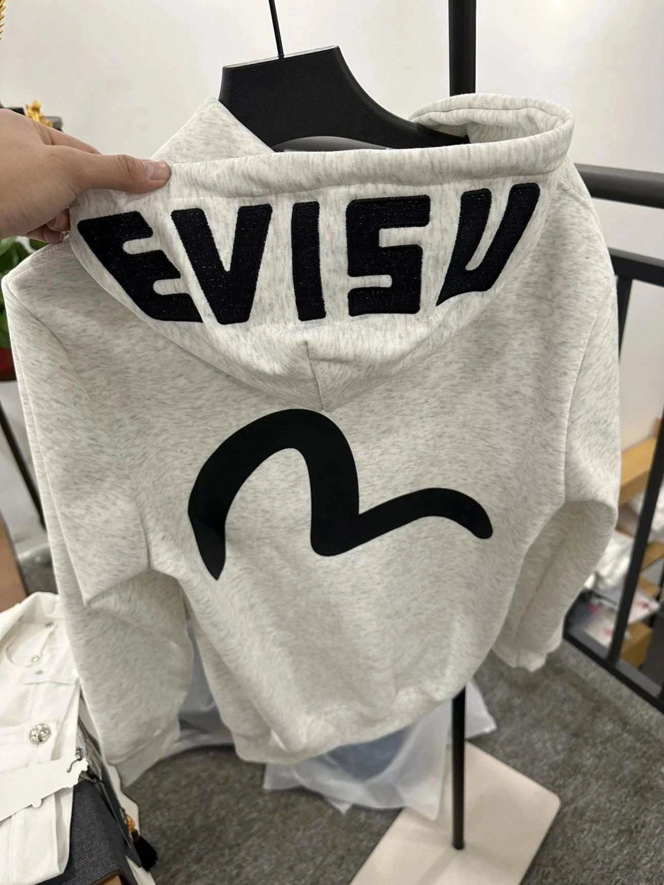 In Stock Top Grade EV Fortune Heavyweight Letter Embroidery Hoodie Sweatshirt Real Photos What You See Is What You Get All 3 Tags Included Versatile and Stylish Essential Winter Outfit