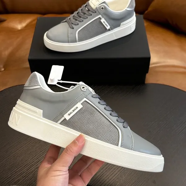 Balmain Paris Low-Top Sneakers White Black Neon Green - 7