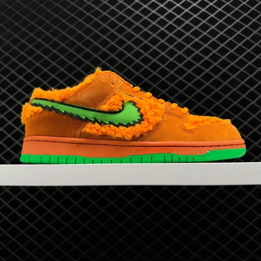 Grateful Dead x Nike SB Dunk Low Pro Orange Bear  跳舞小熊男女同款低帮运动板鞋磨砂皮绒面拼接休闲鞋时尚百搭潮流橙绿