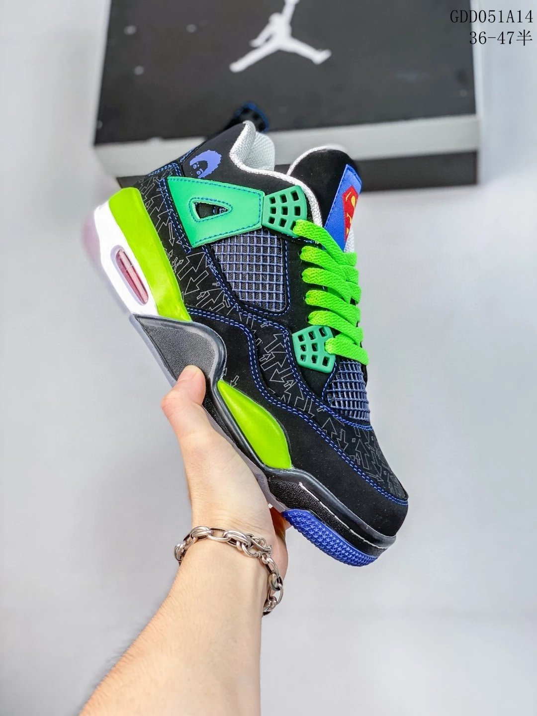 耐克乔丹Air Jordan 4 Doernbecher 慈善基金会 AJ4 DB 超人男女休闲运动跑步鞋篮球鞋情侣款百搭潮鞋板鞋 308497-015