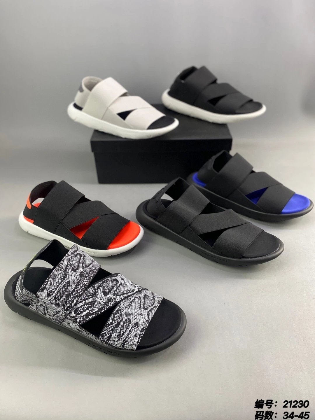 阿迪达斯2022夏季新款addidas y3露趾武士运动厚底凉拖鞋男女休闲沙滩鞋涉水鞋情侣款