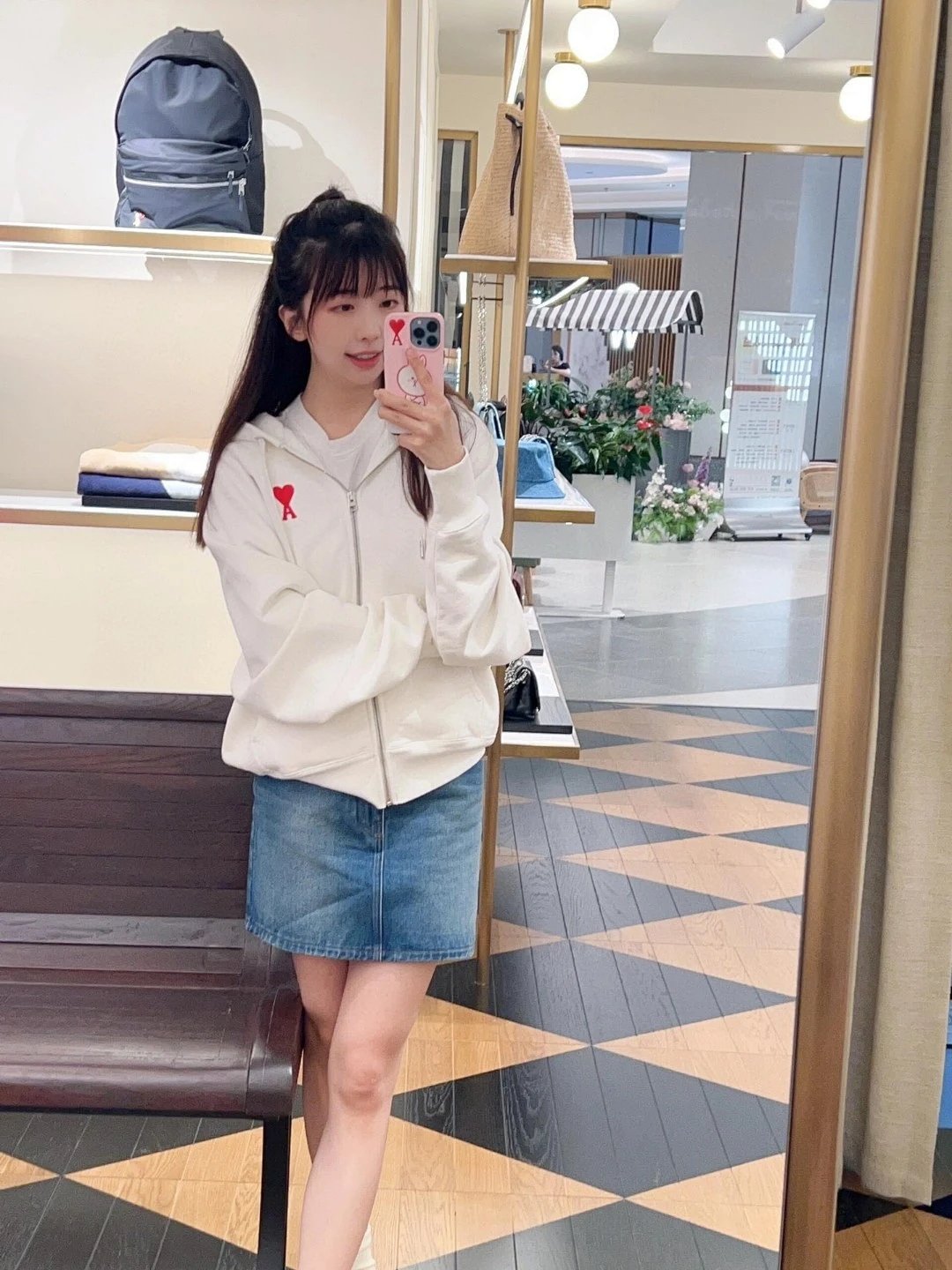 AMI Paris Hooded Zip-Up Jacket Black with Red Heart Logo Hoodie product detail 64 in Litbuy spreadsheet finds