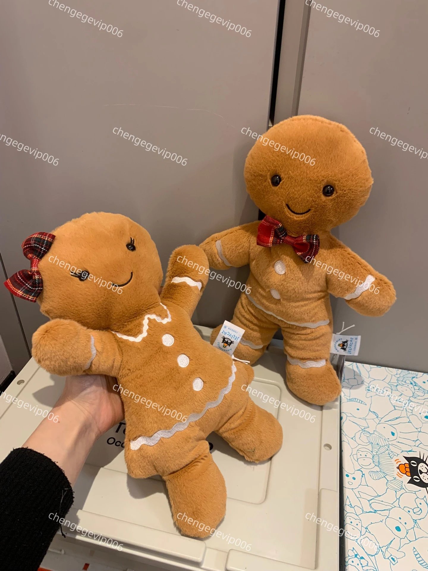 [Pure Original Tag Passed Comparison] UK Jellycat Christmas New Happy Gingerbread Fred Plush Doll Gingerbread Ruby Plush Toy Stuffed Animal Christmas Gift