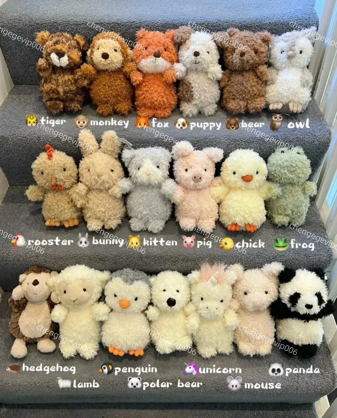 【 Pure Original Label Comparison 】 British Jellycat Little Series Puppy Fox Plush Doll Penguin Frog Rabbit Curly Hair "Details 🈶 Feedback "