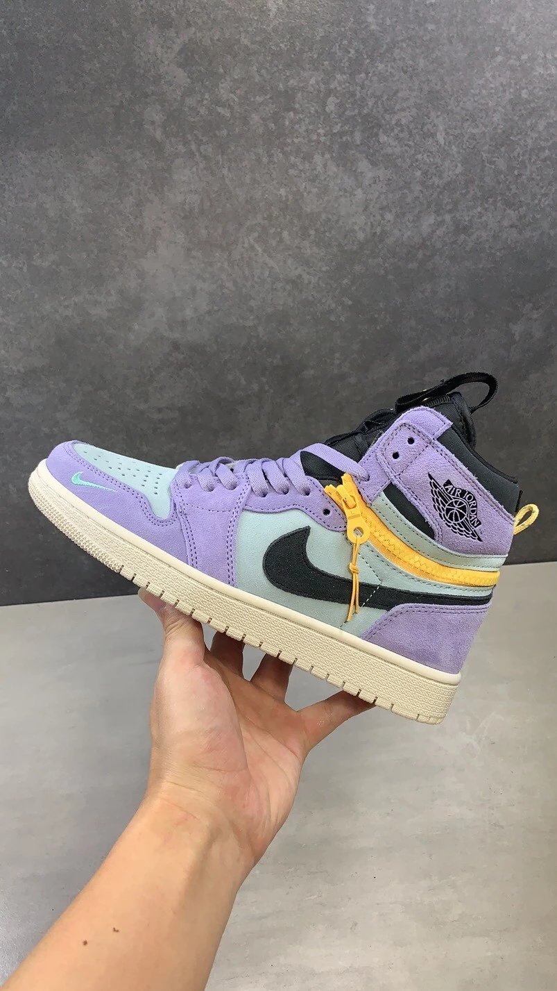 纯原Air Jordan 1 High Switch “Purple Pulse” 紫罗兰 拉链 拉链设计暗藏玄机，Air Jordan 1 又出新作好看好穿又好玩可以随意拆卸鞋帮鞋舌，进
