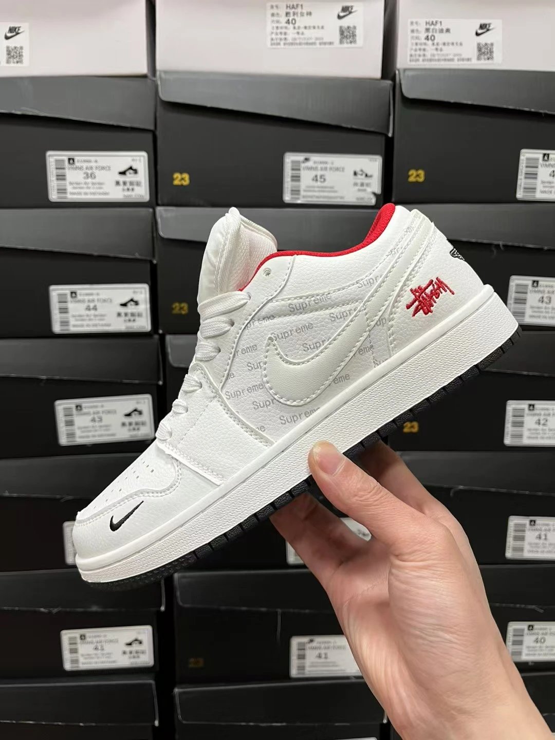 高版本 Air Jordan 1 Low Aj1低帮 斯图西白情侣鞋乔一男鞋女鞋