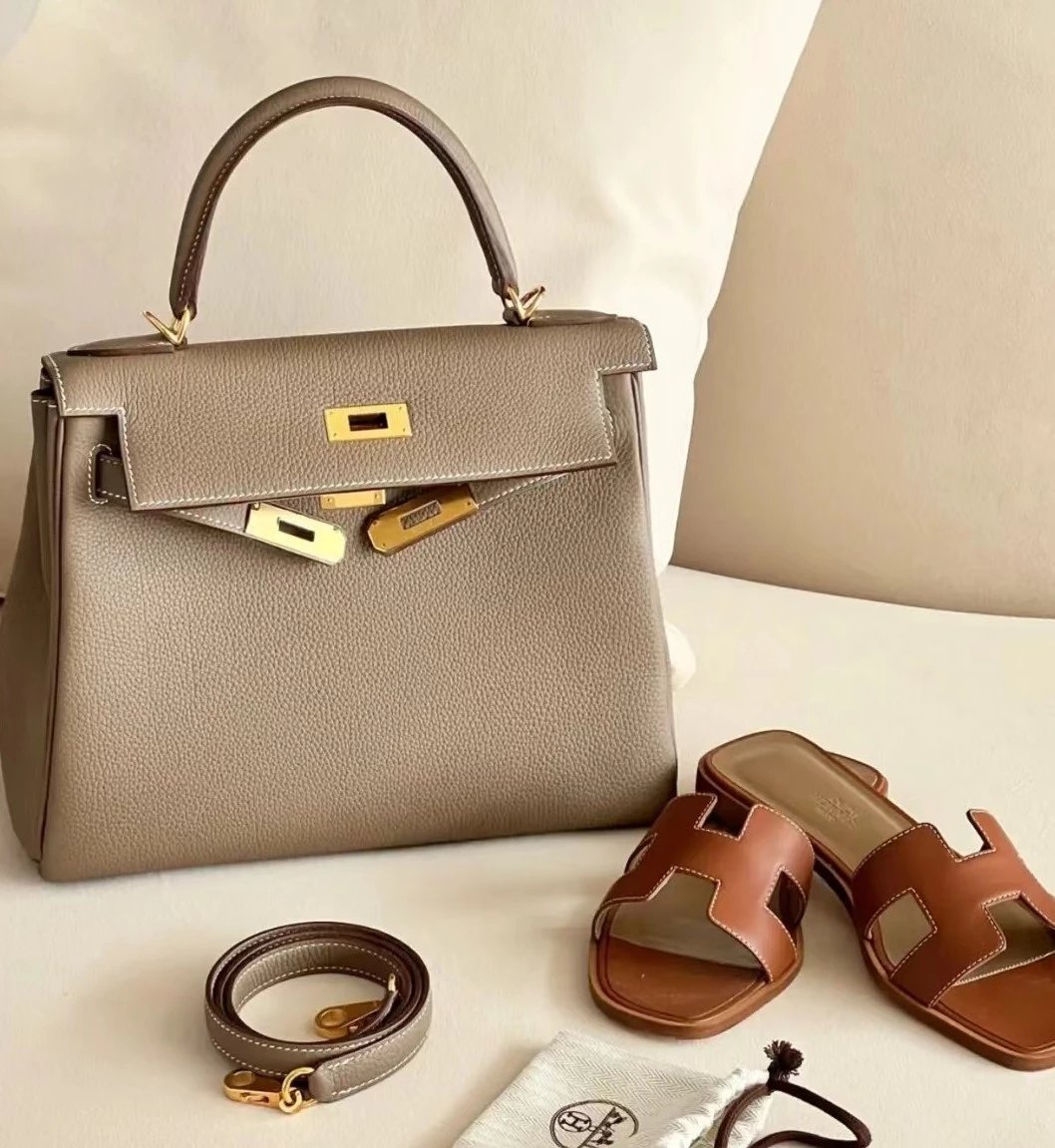 原单Hermes爱马仕凯莉 王妃包 凯莉包 女士真皮 锁扣包 单肩斜挎手提包kelly手袋小牛皮 女包