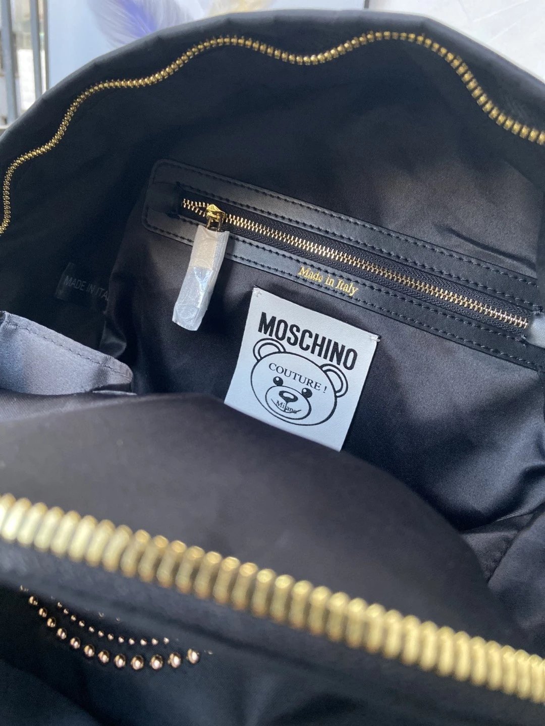 moschin莫斯奇诺双肩包 女包 铆钉熊背包 女休闲背包 电脑包 字母双肩包 尼龙书包 9