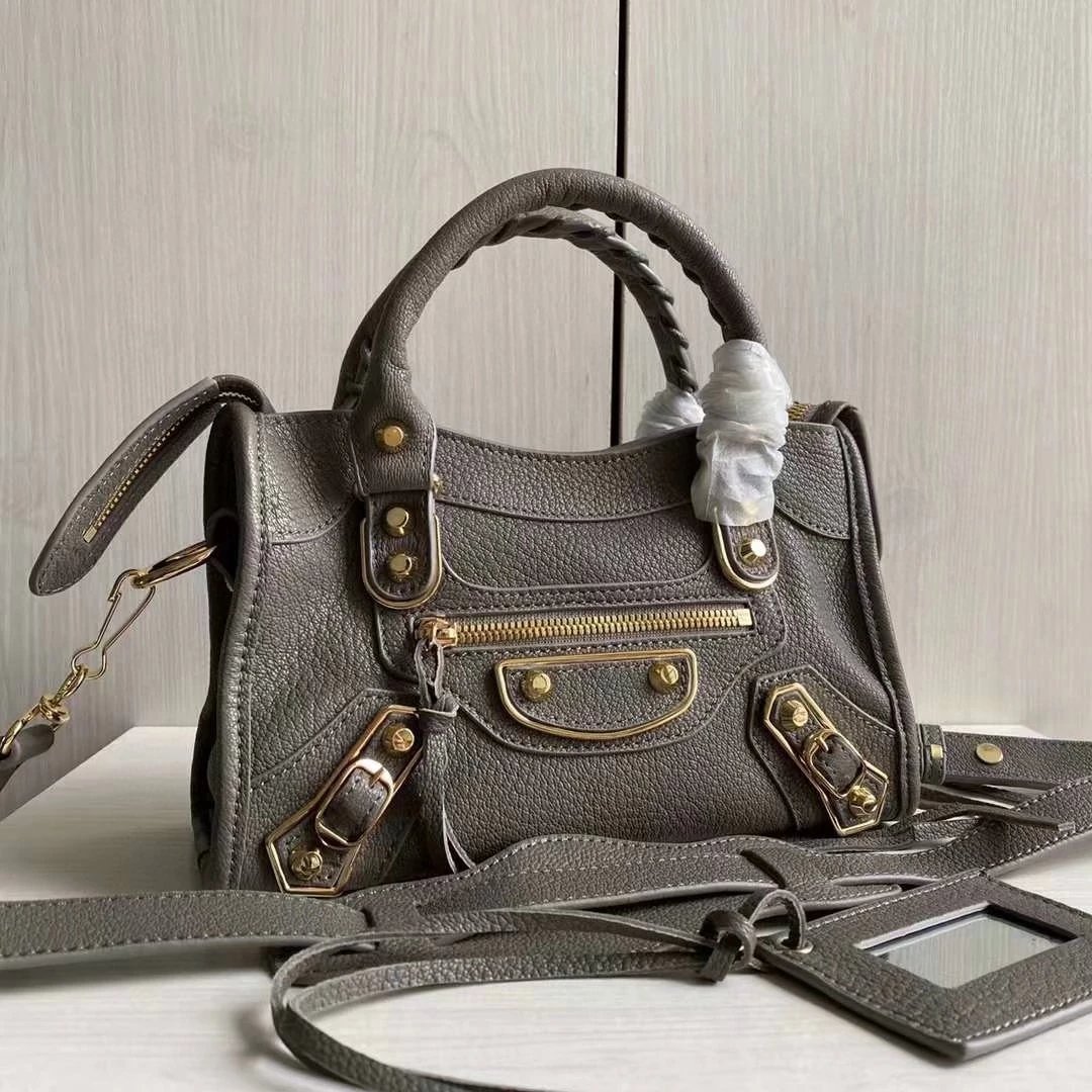 BALENCIAGA巴黎世家机车包原单山羊皮复古流苏手提女包时尚真皮单肩斜挎包铆钉包 2