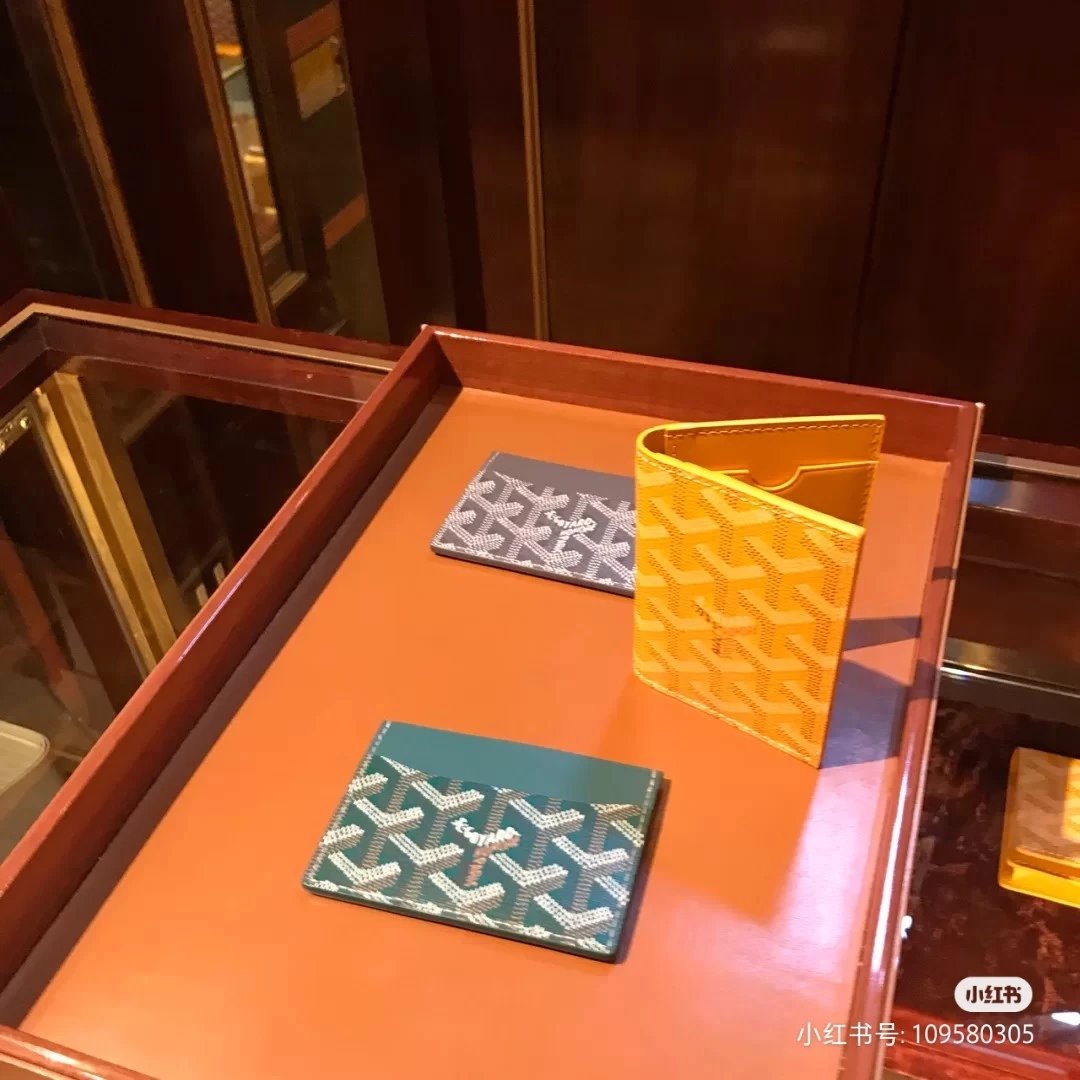 戈雅高雅德卡包    戈雅 goyard 狗牙名片夹 专柜面料拼小牛皮 超薄款 一张款式 卡包 卡片包 1175 5