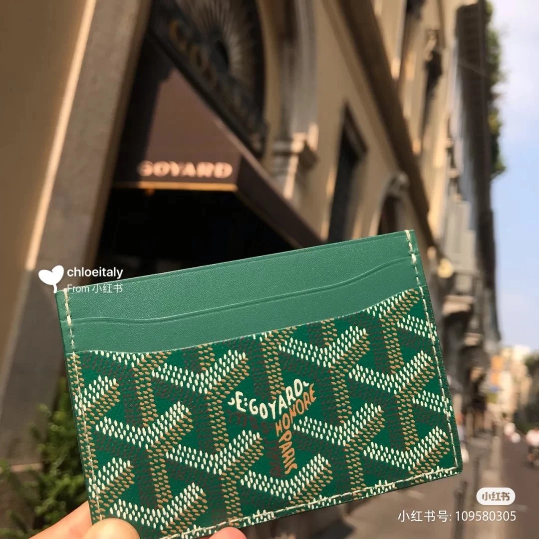 戈雅高雅德卡包    戈雅 goyard 狗牙名片夹 专柜面料拼小牛皮 超薄款 一张款式 卡包 卡片包 1175 2