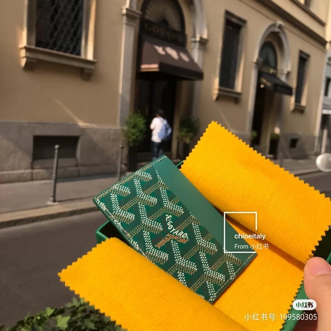 戈雅高雅德卡包    戈雅 goyard 狗牙名片夹 专柜面料拼小牛皮 超薄款 一张款式 卡包 卡片包 1175 4
