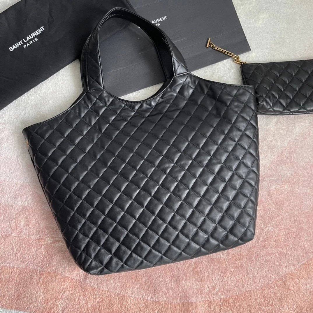 2022爆款698651新款ICARE 22春夏季新款托特包妈咪包子母包购物袋Tote包小羊皮 小废包 菱格女包 大容量购物袋 3