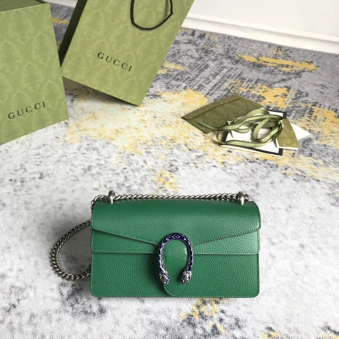 GUCCI新款原单真皮酒神包499623中号链条包女复古虎头包 10