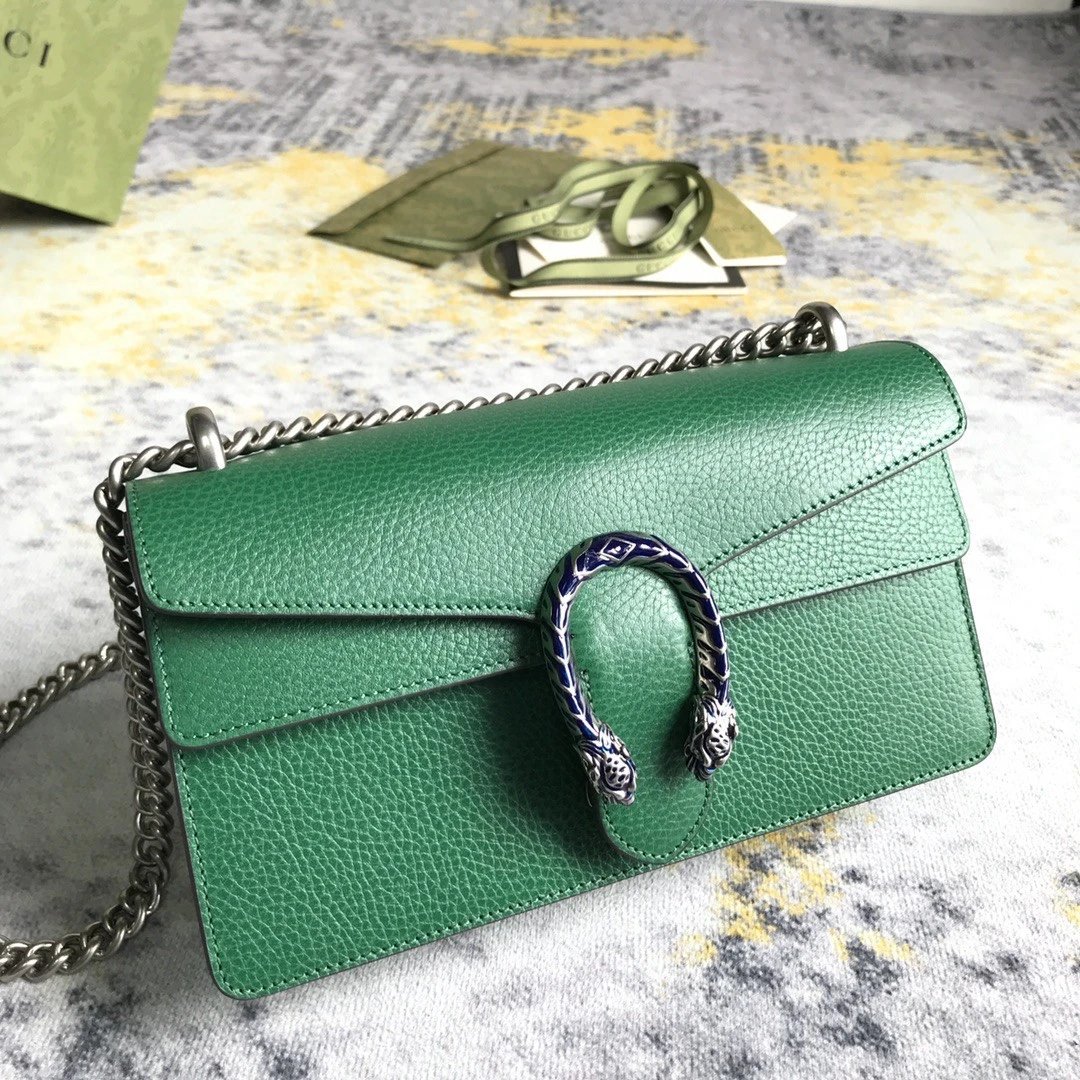 GUCCI新款原单真皮酒神包499623中号链条包女复古虎头包 11