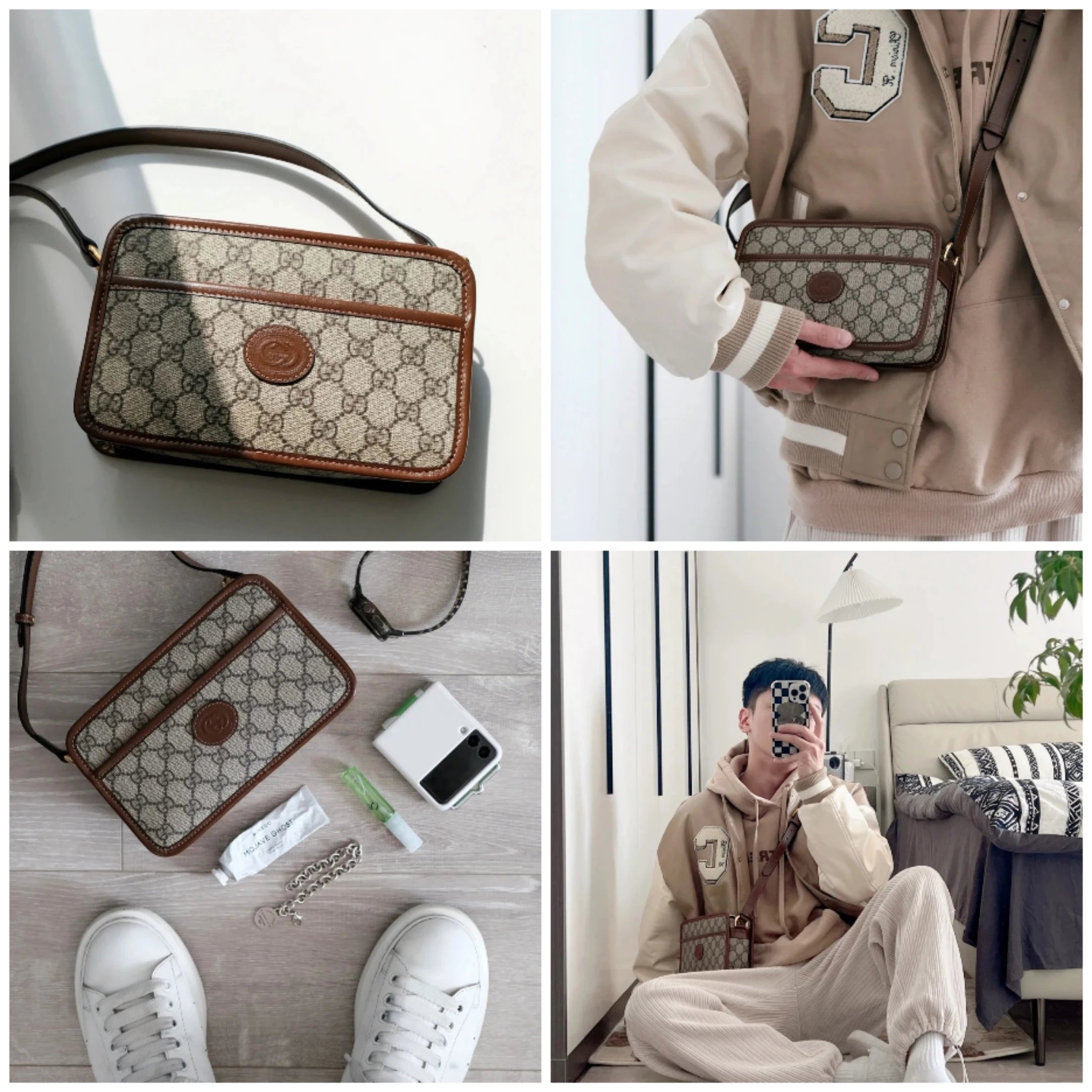 吴磊同款男包 GG Marmont系列男士相机包658572 尺寸225147cm