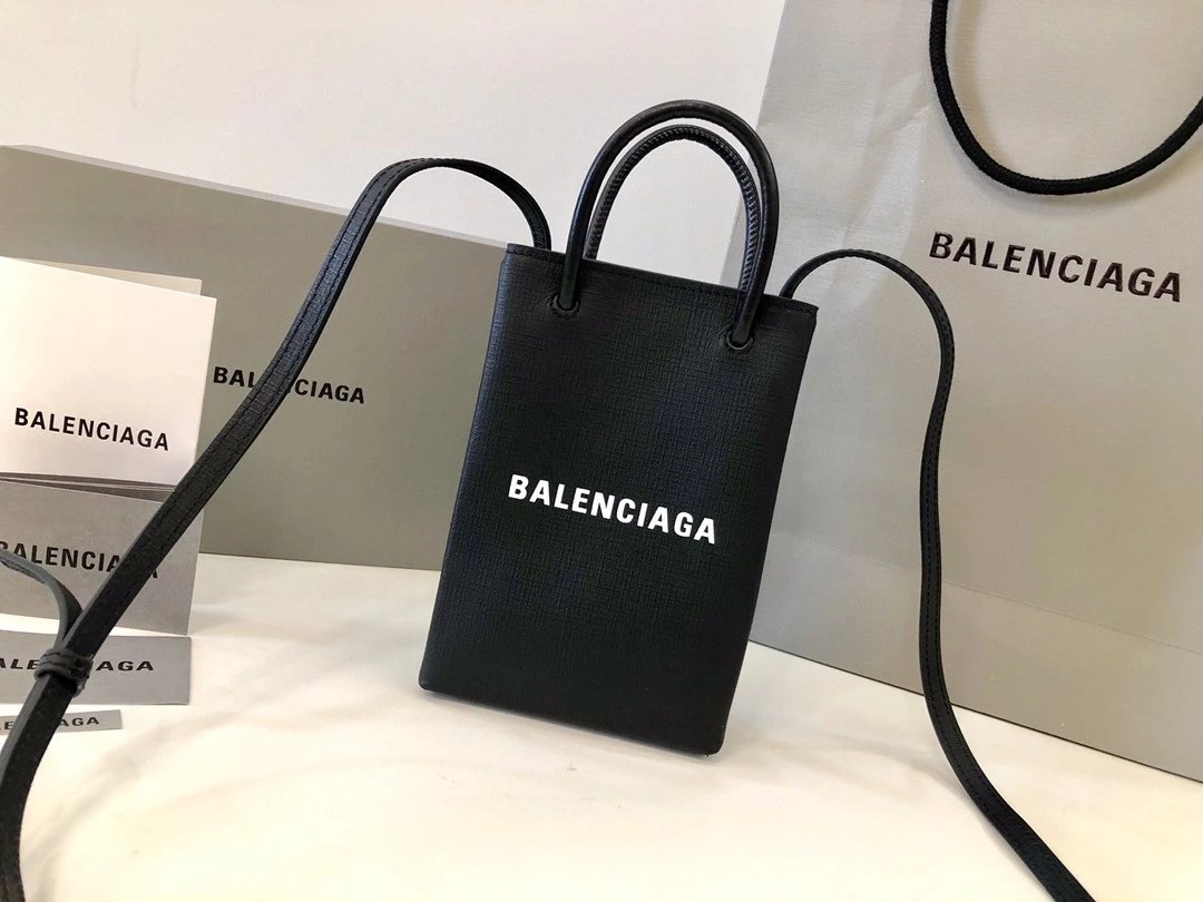 Balenciaga巴黎世家手机包小牛皮购物小包  机车包牛皮mini小号手机袋手提斜挎包迷你托特包 男女同款包包 5