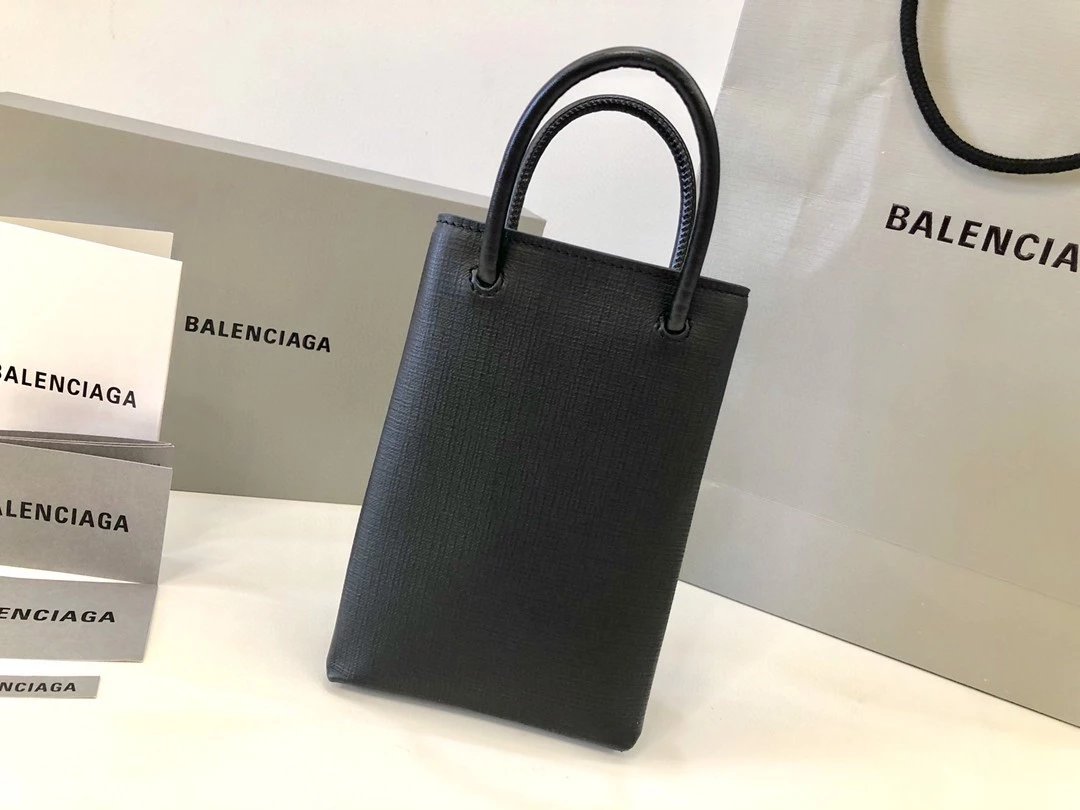 Balenciaga巴黎世家手机包小牛皮购物小包  机车包牛皮mini小号手机袋手提斜挎包迷你托特包 男女同款包包 3