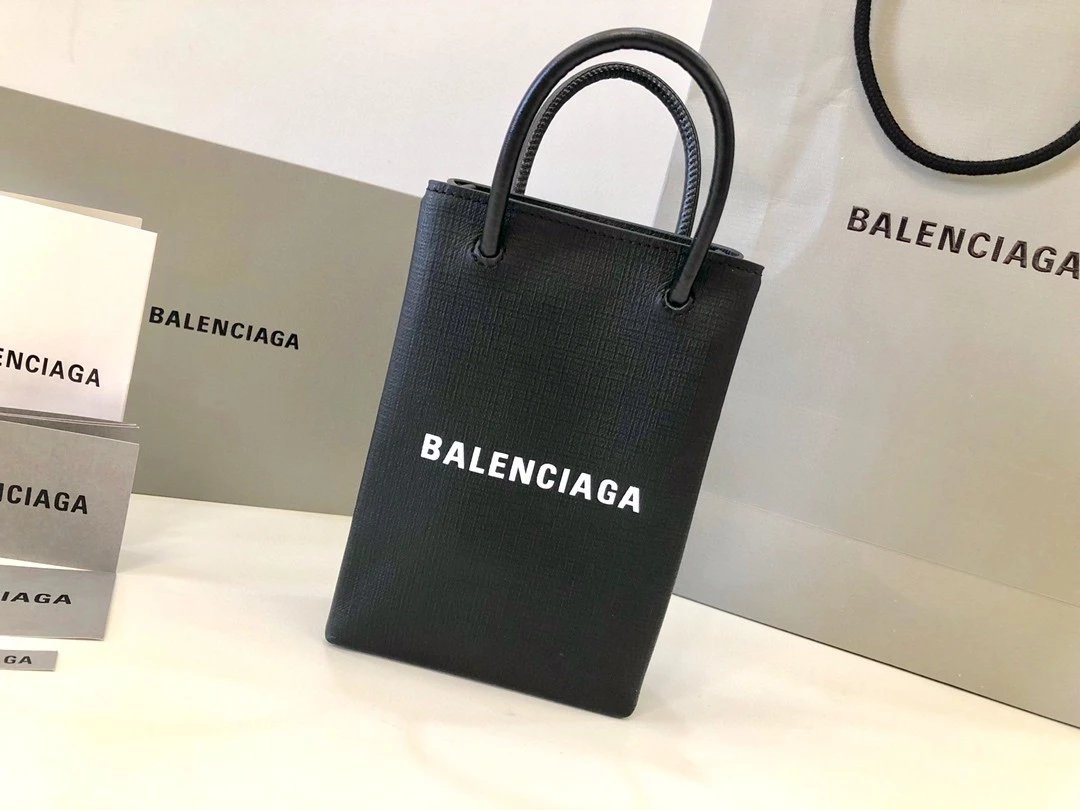 Balenciaga巴黎世家手机包小牛皮购物小包  机车包牛皮mini小号手机袋手提斜挎包迷你托特包 男女同款包包 2
