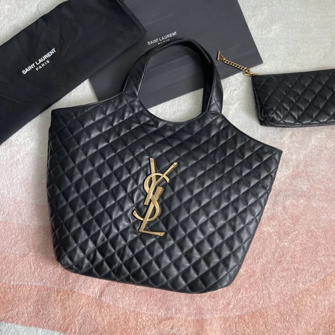 2022爆款698651新款ICARE 22春夏季新款托特包妈咪包子母包购物袋Tote包小羊皮 小废包 菱格女包 大容量购物袋 1