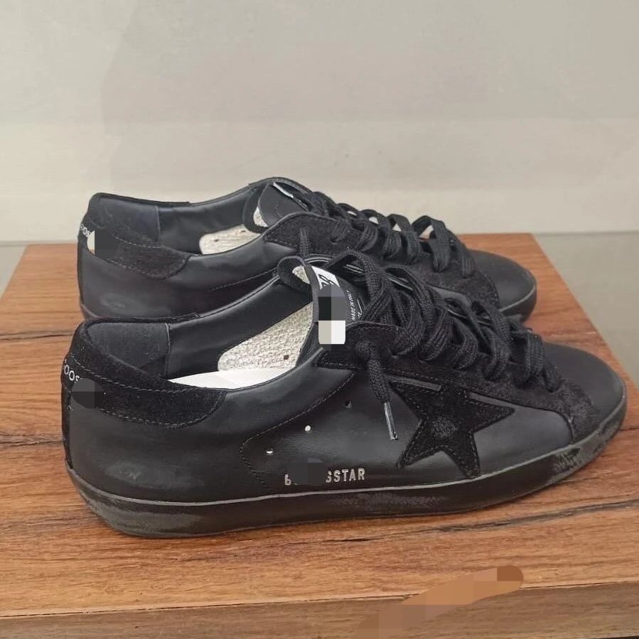2025 New Genuine Leather Retro Finish Round-Toe Lace-Up Anti-Slip Breathable Low-Top Men's Casual Shoes Black for Export