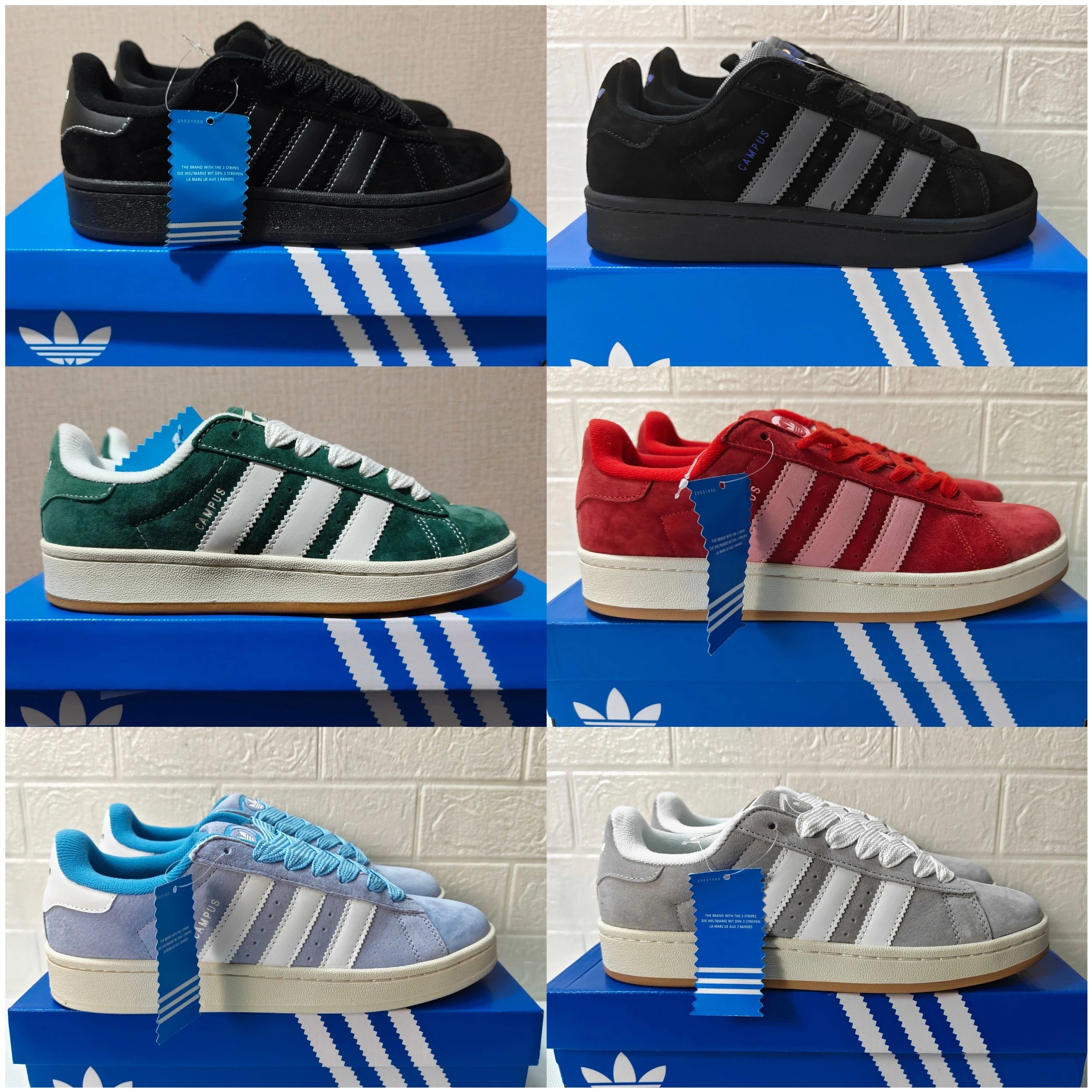 纯原现货实拍 阿迪面包鞋黑武士 头层麂皮 阿迪板鞋adidas originals  CAMPUS 00s 皮革绒面革 耐磨透气 低帮板鞋男女同款黑色阿迪鞋 情侣休闲复古百搭 ad面包鞋 IF8768