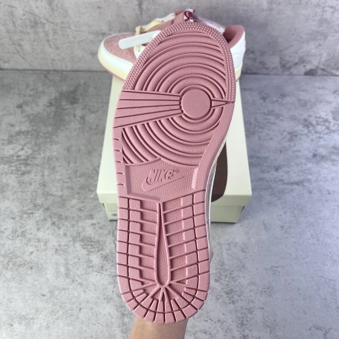 Travis Scott x Nike Air Jordan 1 Low OG Pink Foam Sneakers - 21