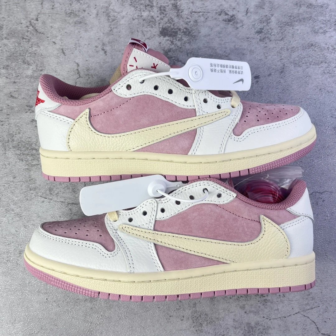 Travis Scott x Nike Air Jordan 1 Low OG Pink Foam Sneakers - 17