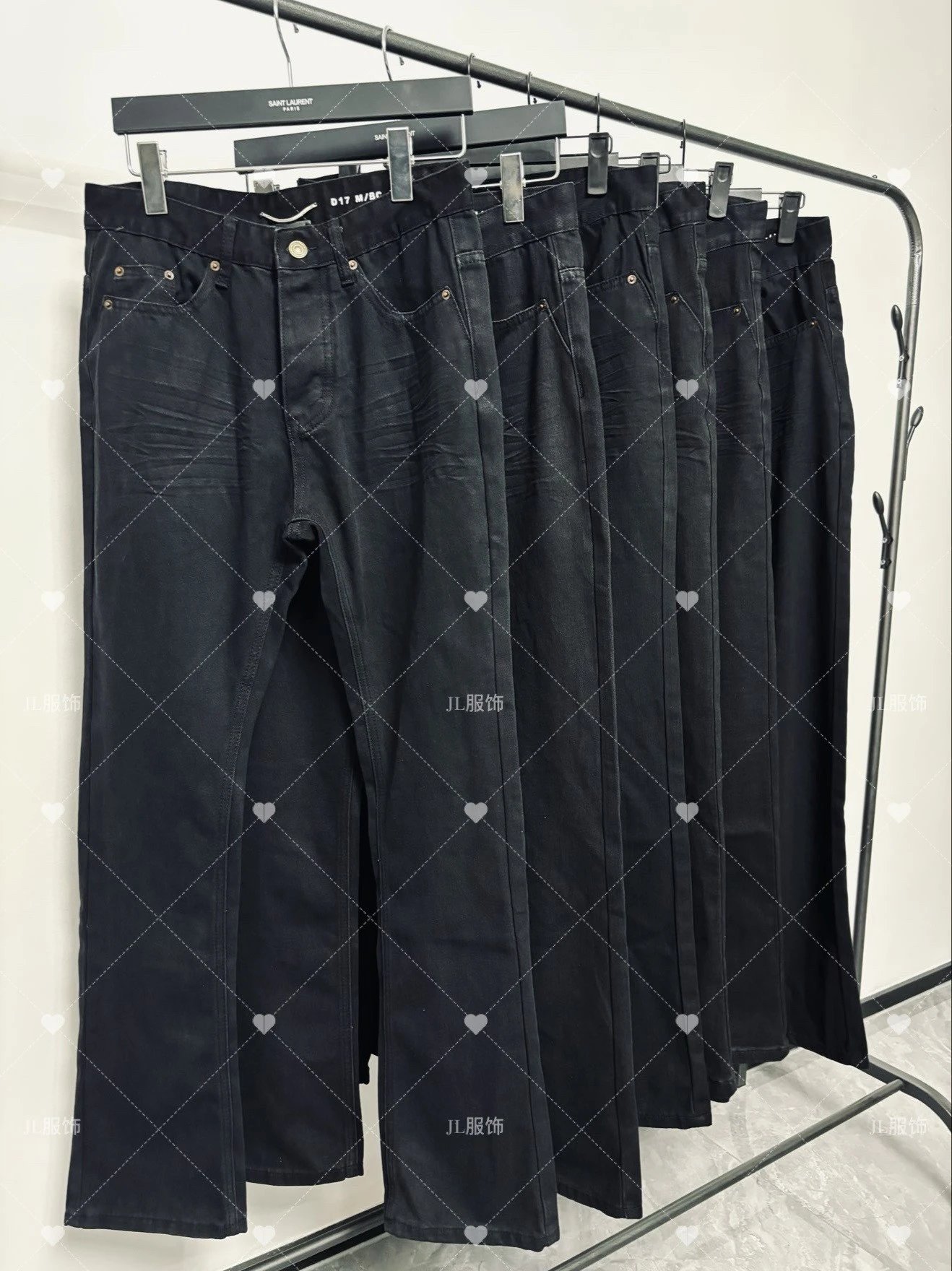 Saint Laurent SLPD17 Flared Jeans - Upgraded Fabric, Hardware & Fit for a Perfect Look. Complete with Tags, Slim & Versatile Style, Essential for Hediboy. All Sizes in Stock.