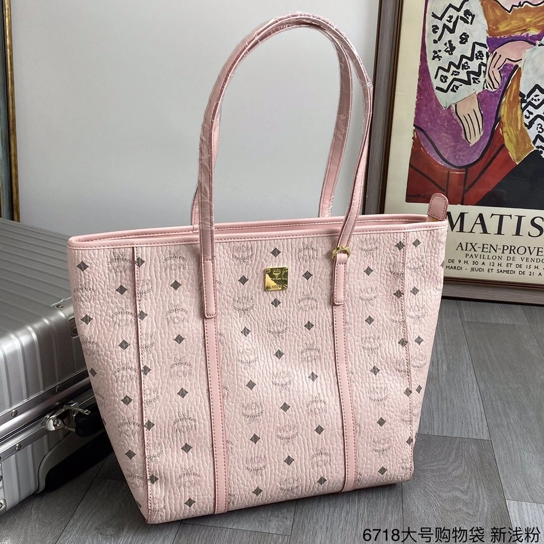 MCM Visetos Large Shopper Tote Bag