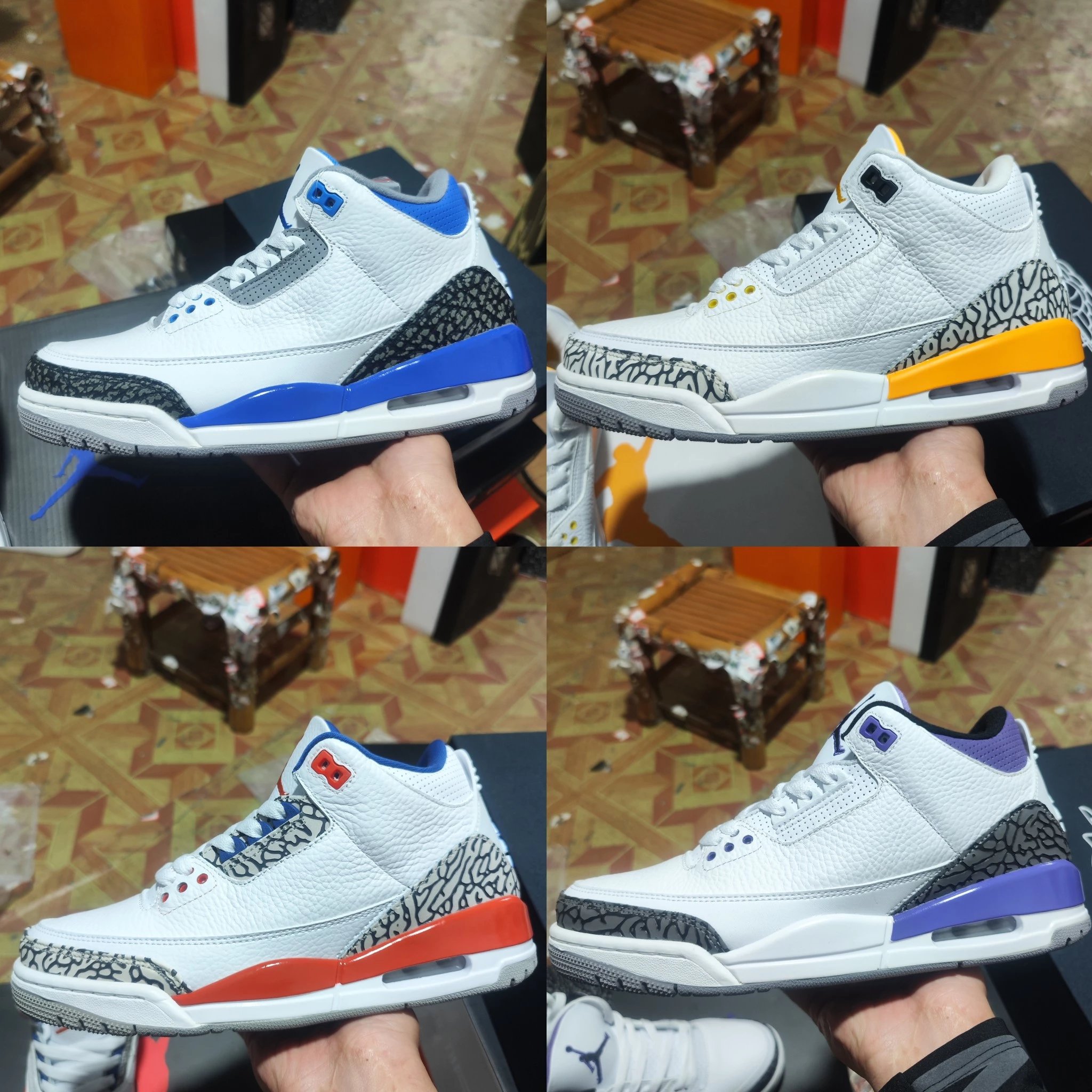 Air Jordan 3 Multi-color Leather Basketball Shoes