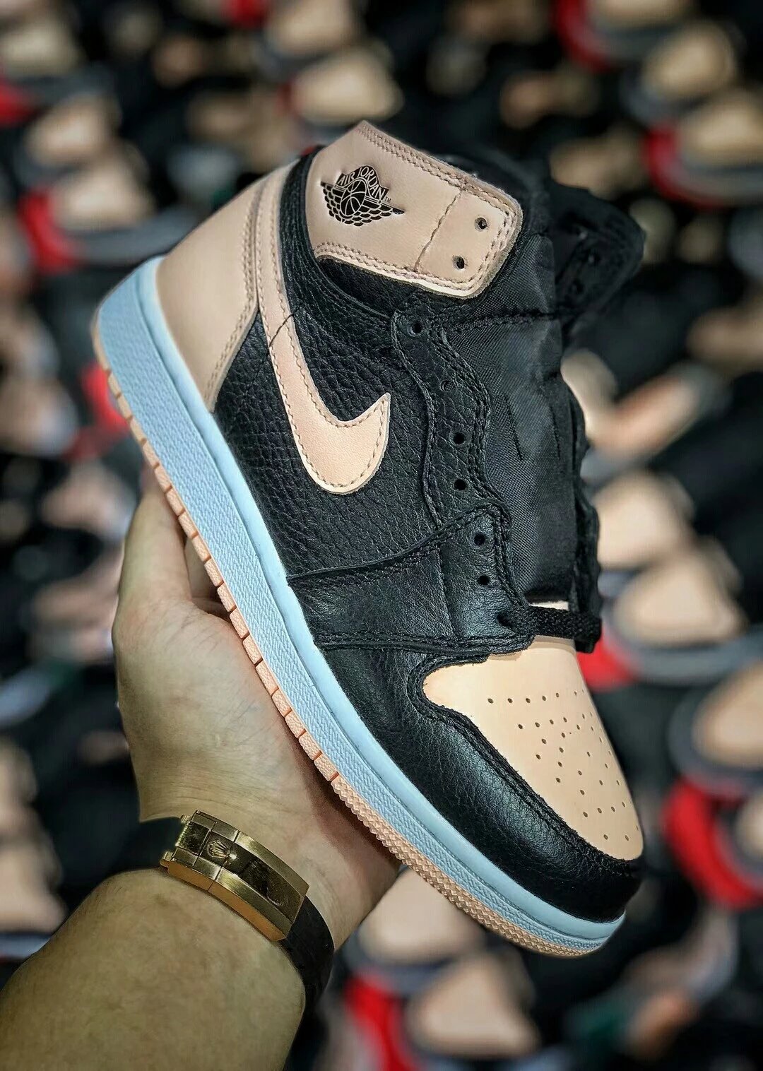 AJ1 GS Black Pink