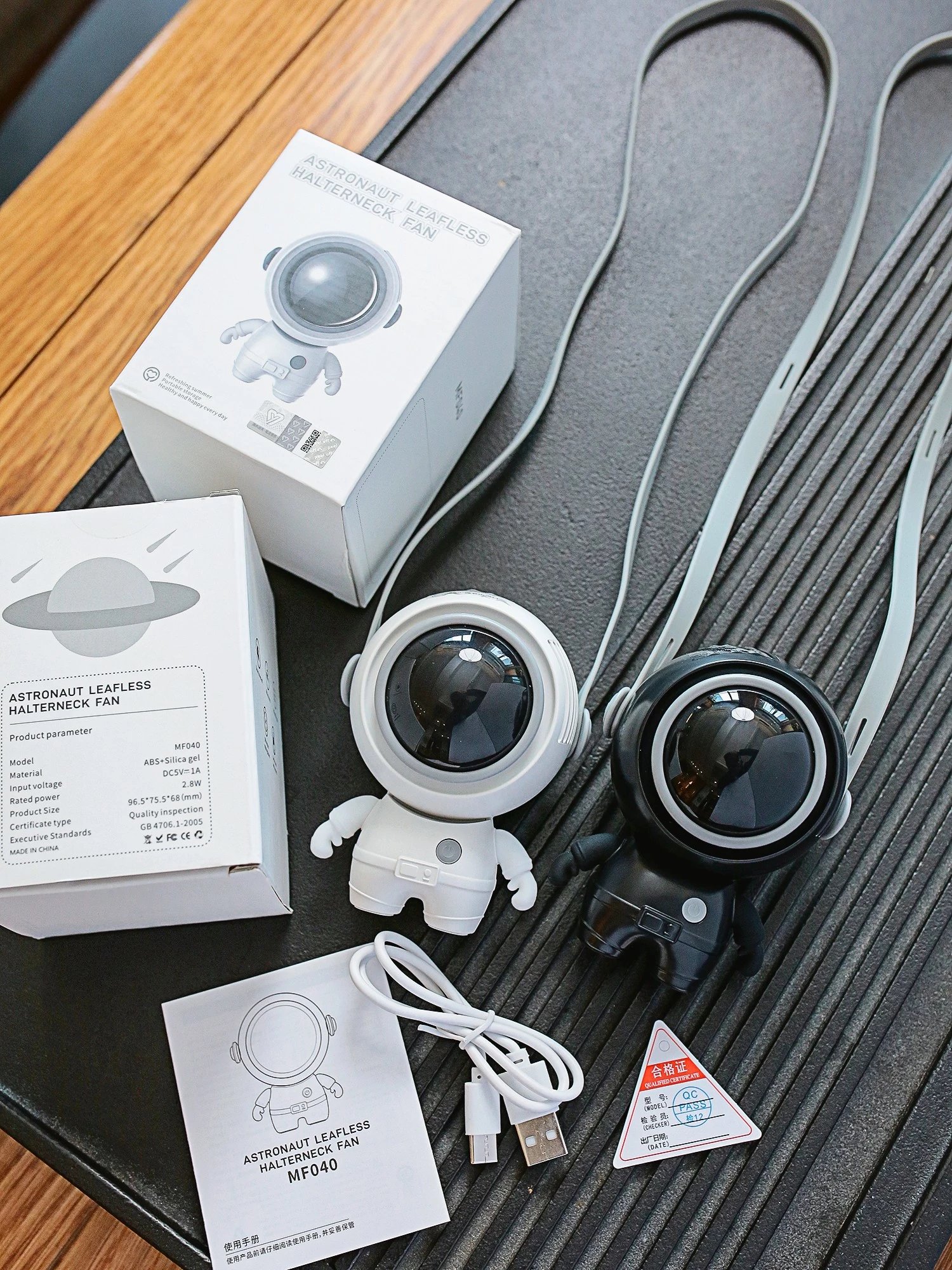 移动的小空调!风力强劲又持久,360度全域风:太空人 挂脖小风扇