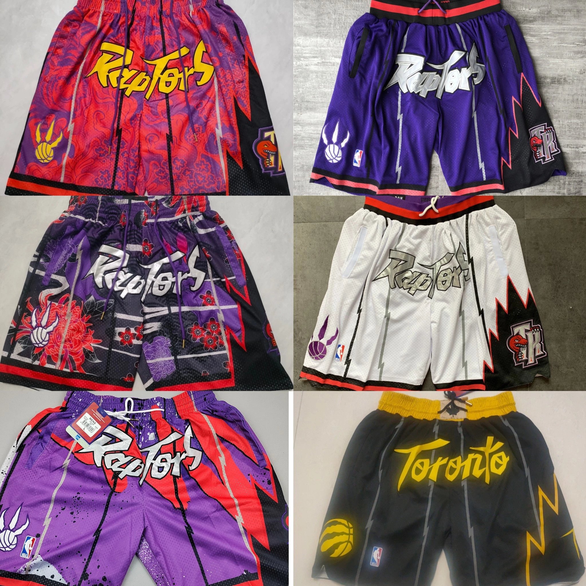 NBA Toronto Raptors Retro Embroidered Four Pocket Ball Pants