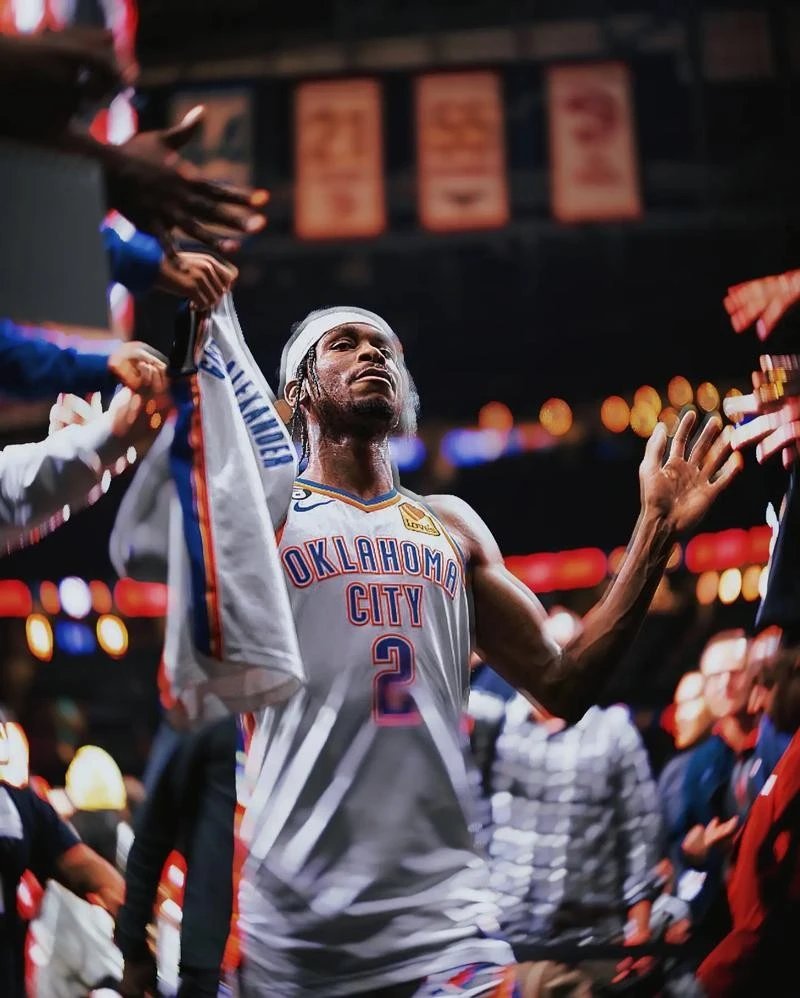Alexander Shai Gilgeous-Alexander Jersey NBA Oklahoma City Thunder #2 Heat-Pressed Jersey with Synced Light Data 1.1 Replica 250g Heavyweight Fabric