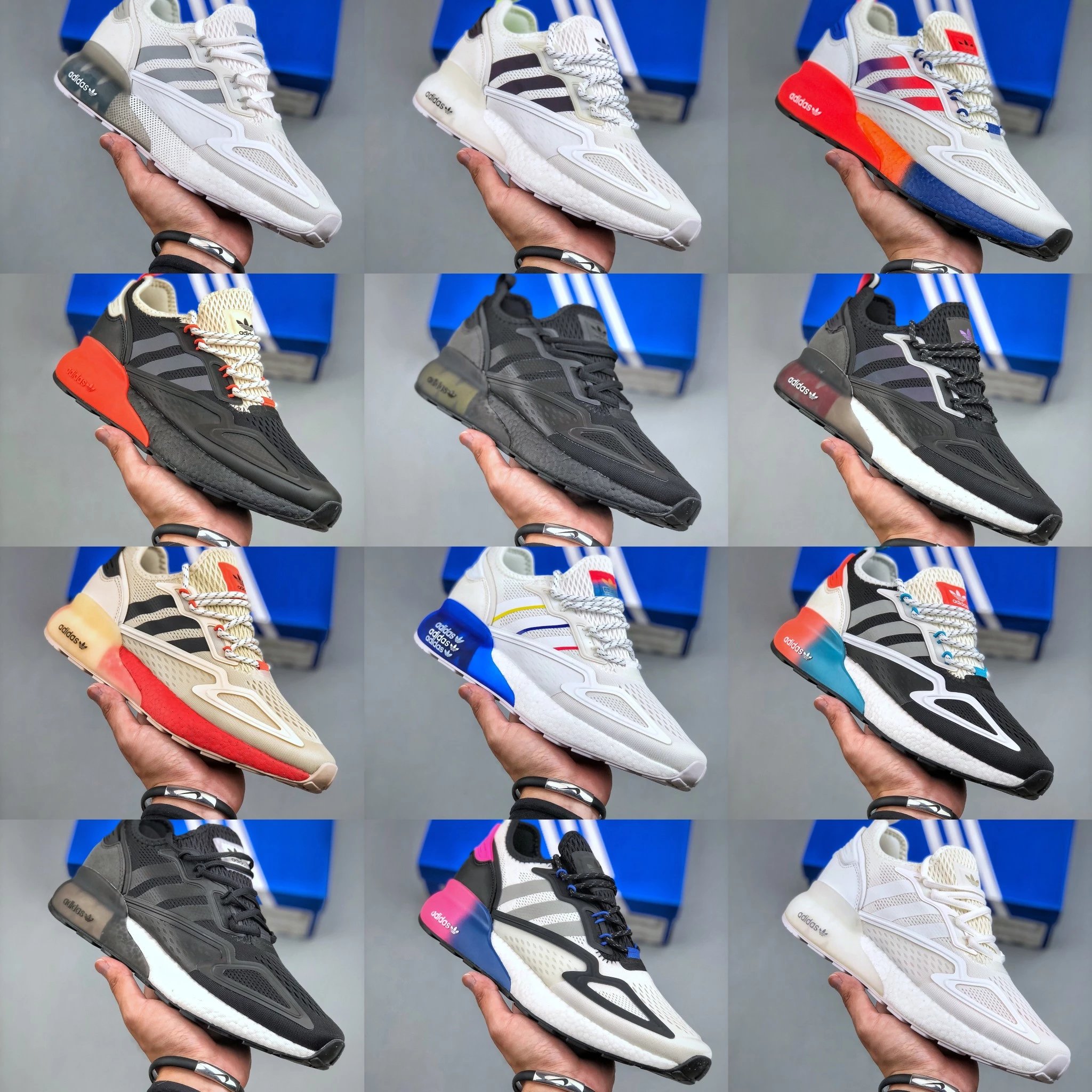 / Originals ZX 2K Boost 2.0 low-cut high-elasticity retro casual sports all-match running shoes