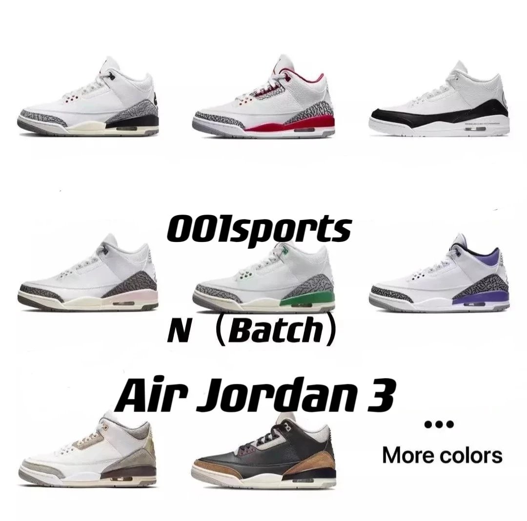 N version (Batch)Air Jordan 3 AJ3(Colour:laser orangeLucky Greendark mochafire redwhite···)