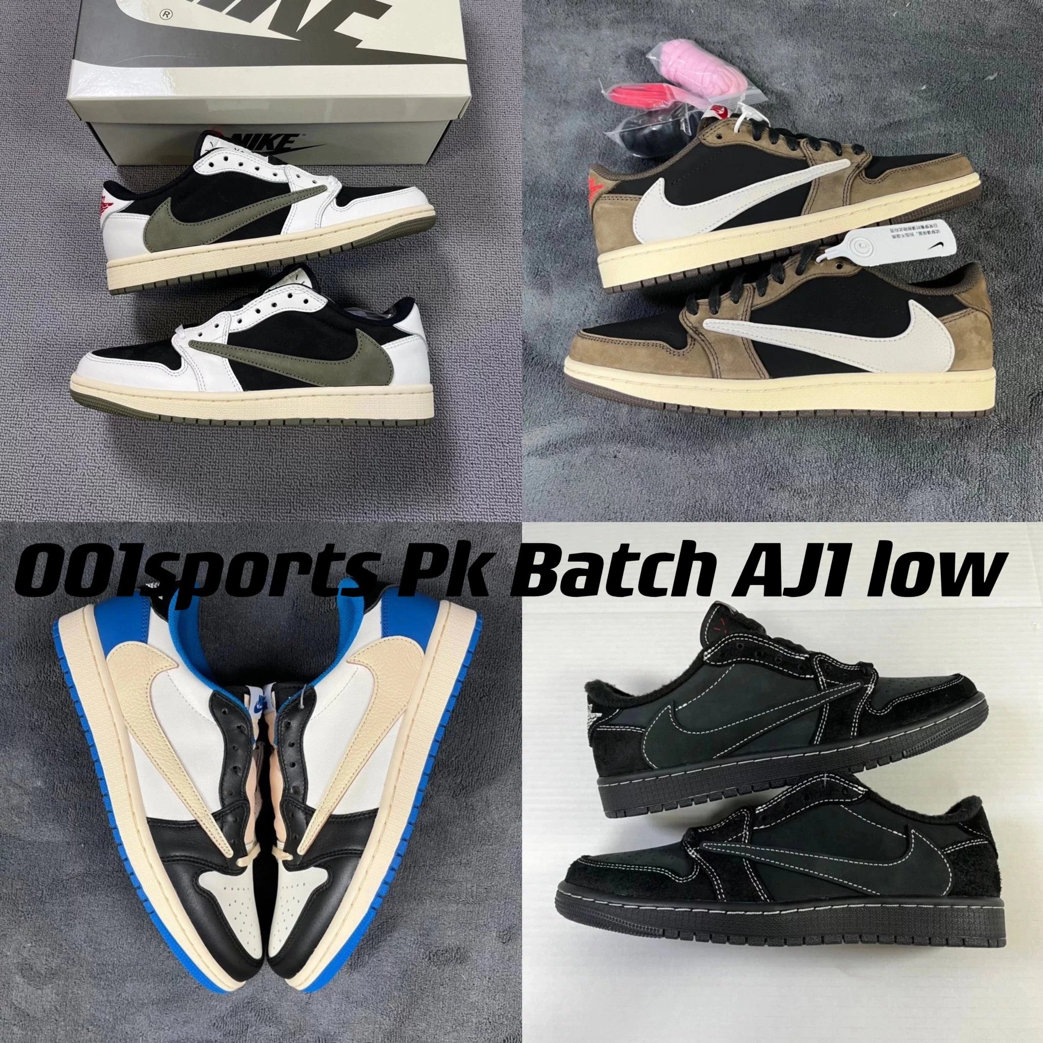 PK version Travish Scott x Air Jordan1 Low/High TS barb joint series multi-color collection