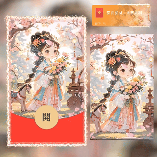 【卡密兑换】微信红包封面『桃蕊萌娃/A』官方卡密丨端内兑换丨24小时自助提卡！