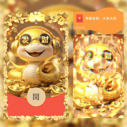 【卡密兑换】微信红包封面『金蛇年暴富/st』官方卡密丨端内兑换丨24小时自助提卡！