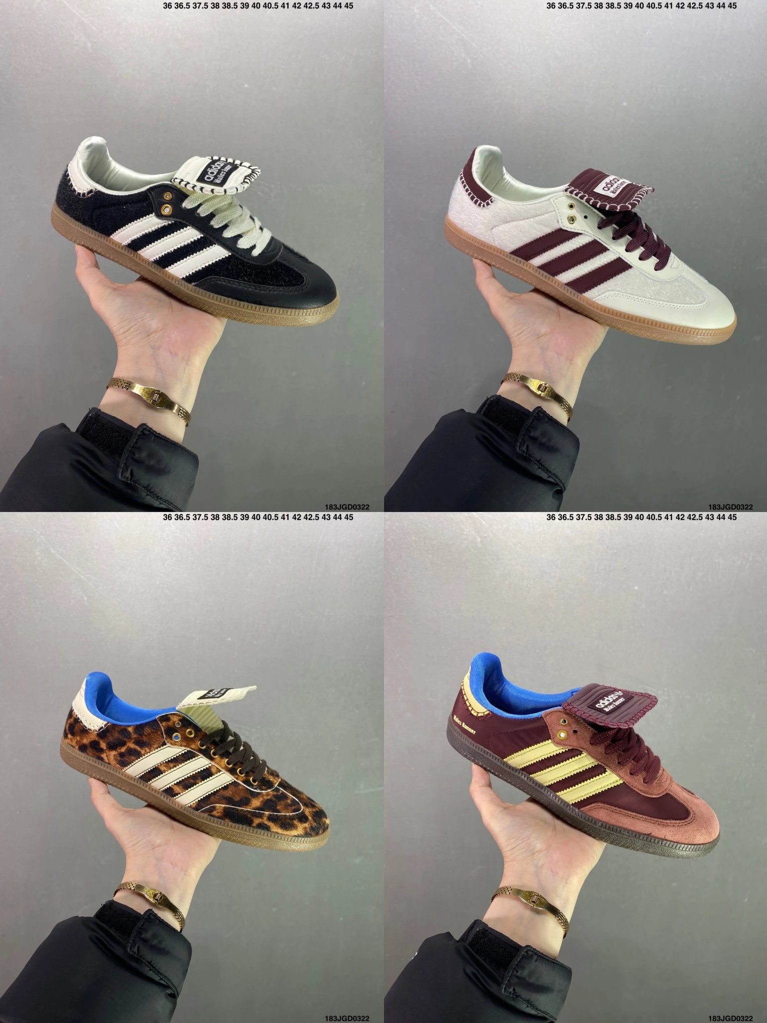 Samba Dance Series Gentleman's Virtue Training Football Versatile Leather Board Shoes "Co branded Black Rice White Horse Hair Rubber Bottom" IE0580