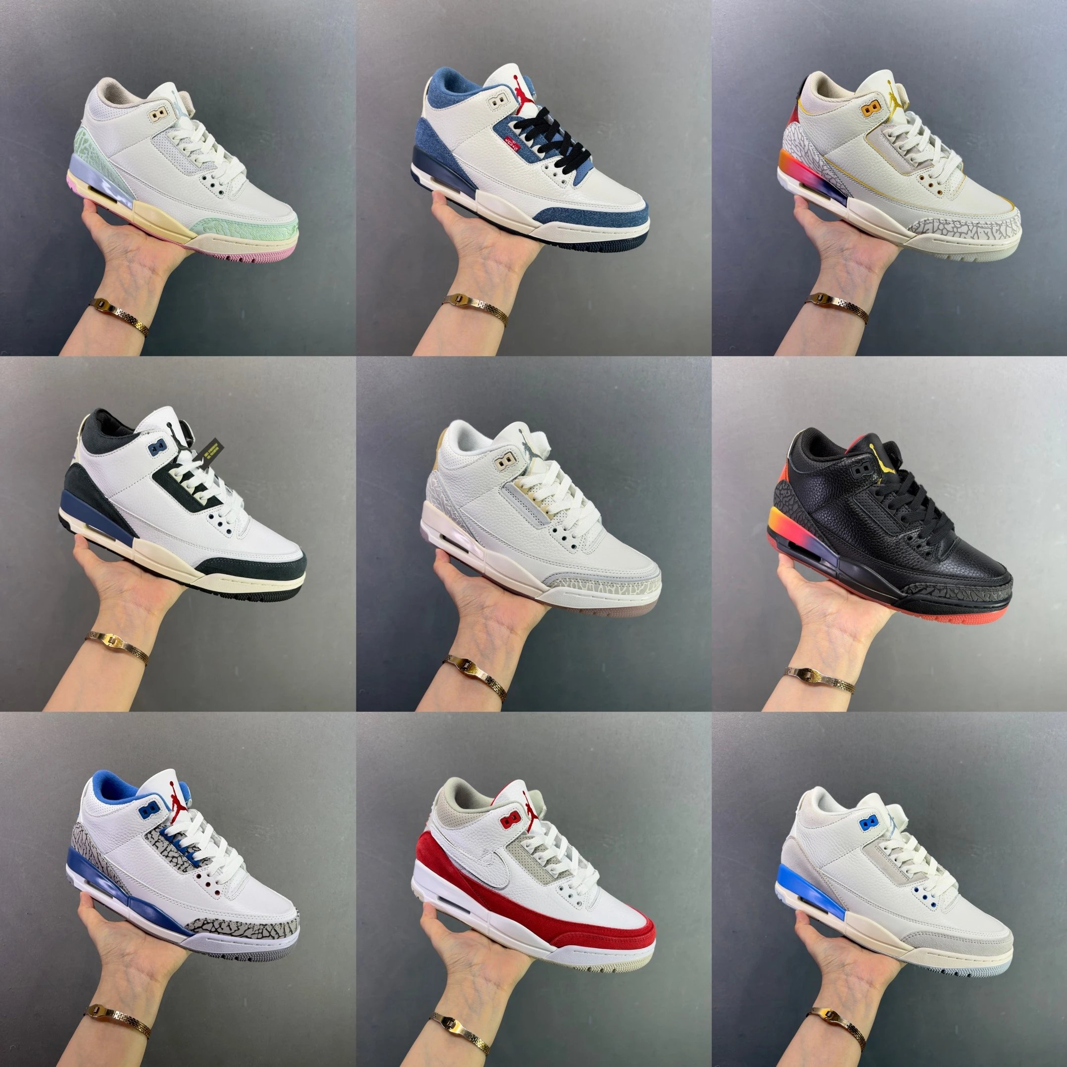 乔丹三代AJ3 Jordan Air Jordan 3 Retro "Sail and Jade Aura"乔3 舒适时尚 支撑 中帮复古篮球鞋 灰蓝 货号:IF4396-100，FN0344-901